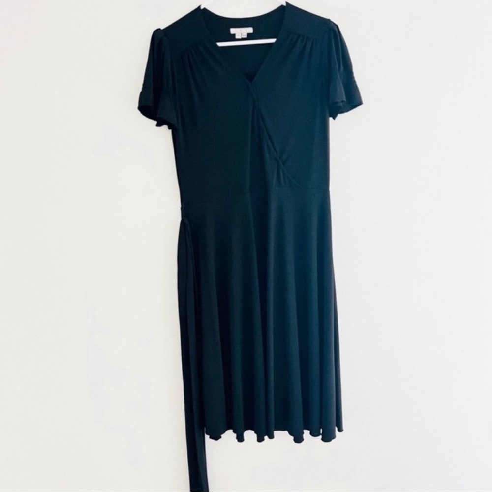 Vintage 90s ICE Black Midi Dress 14 - Picture 2 of 5